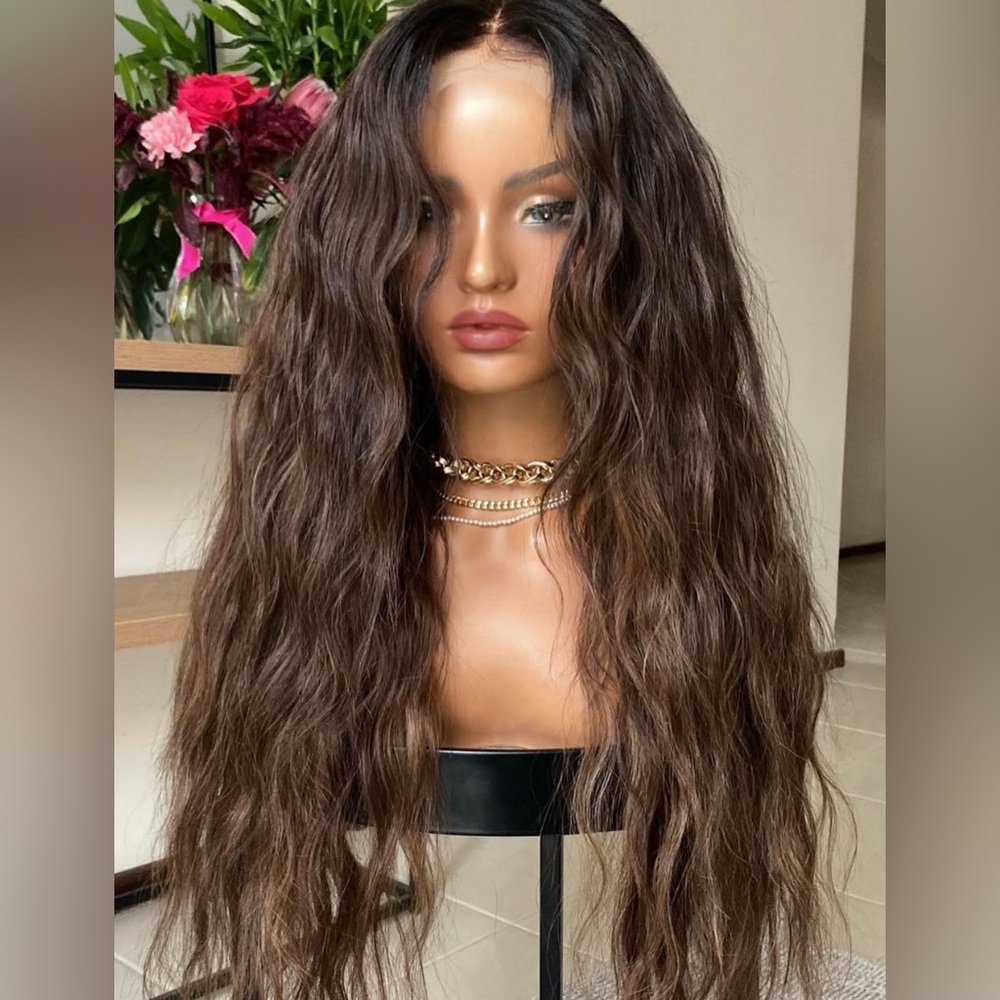 Natural Brown Wavy Hair Wig